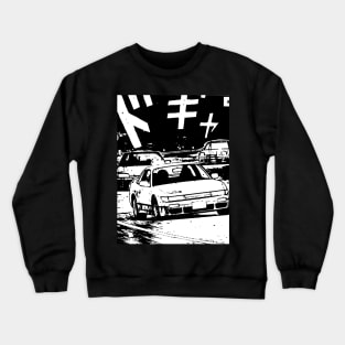 JDM Japanese Drift Racer Drifting Car Anime Manga Eurobeat Intensifies Racing Aesthetic #15 Crewneck Sweatshirt